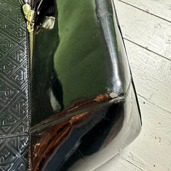 Relic by Fossil Black Tote Bag Patent Leather Tassel Purse Large Handbag - Picture 8 of 9